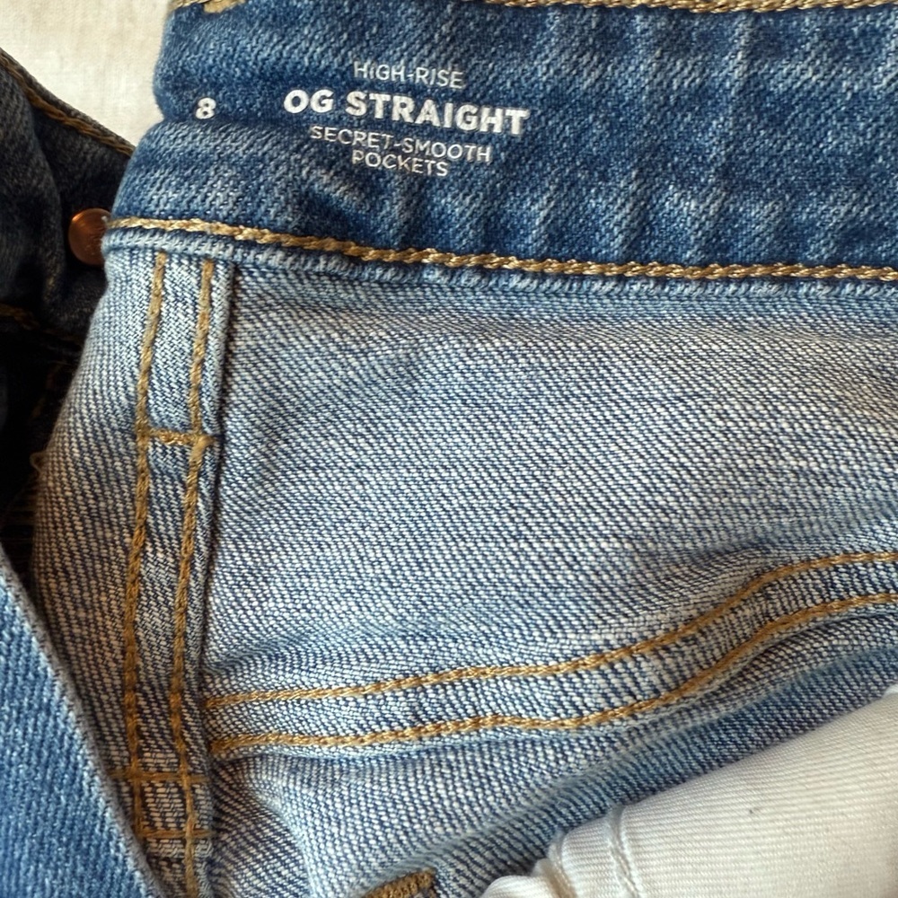 High Rise OG Straight Denim Shorts with Cuffed Hem | Old Navy | Size 8 - Picture 6 of 6